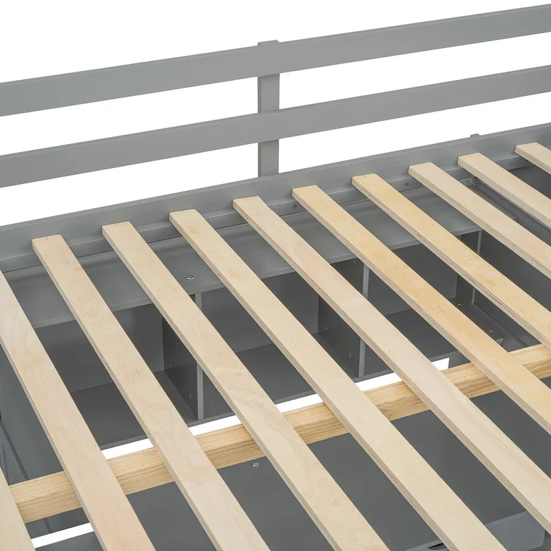 Loft Bed with Desk, Wardrobes, 4 Drawers and 4 Shelves