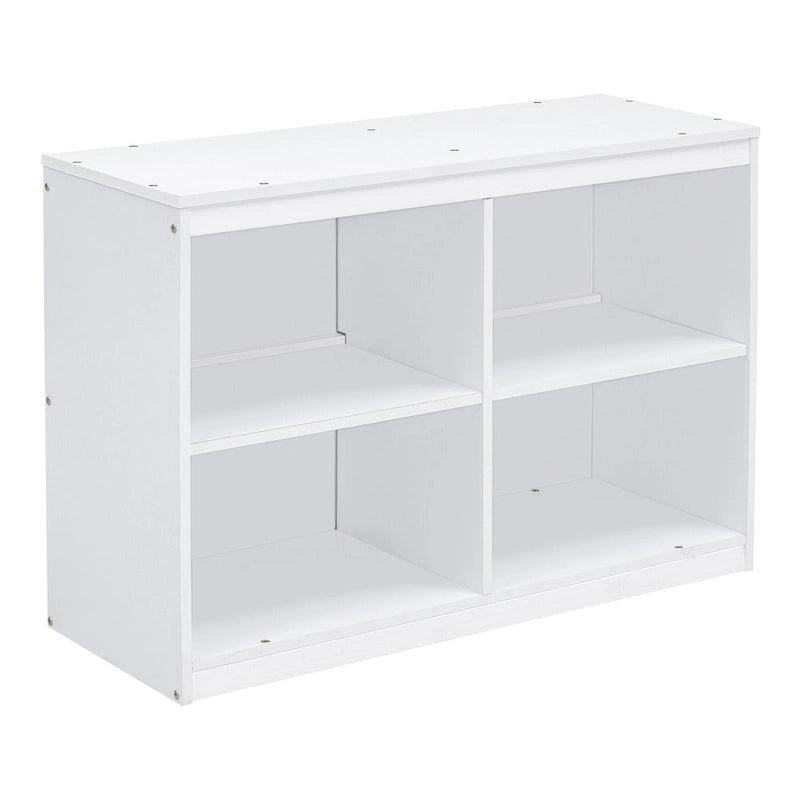 Wooden Loft Bed with Retractable Writing Desk, Lateral Portable Desk, Shelves and Drawers