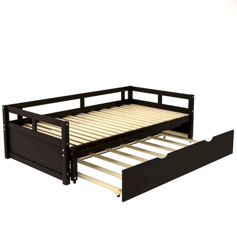 Black Twin Pine Daybed with Trundle