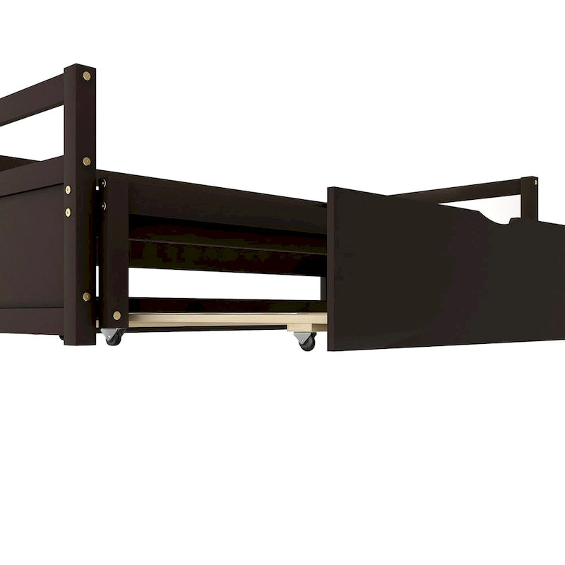 Black Twin Pine Daybed with Trundle
