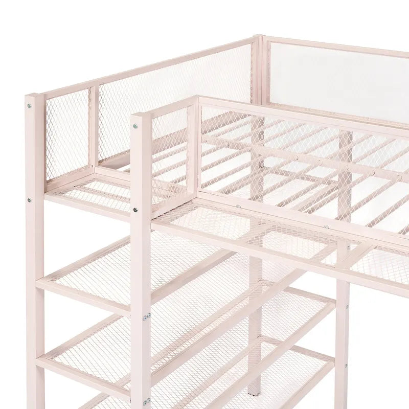 Twin Metal Loft Bed with Workstation