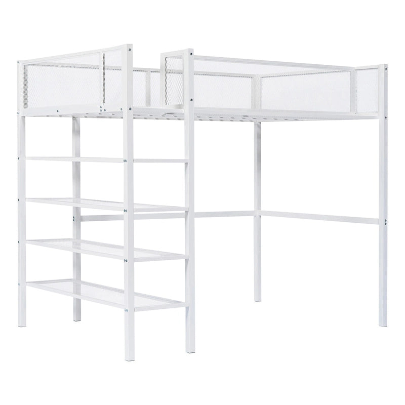 Twin Metal Loft Bed with Workstation