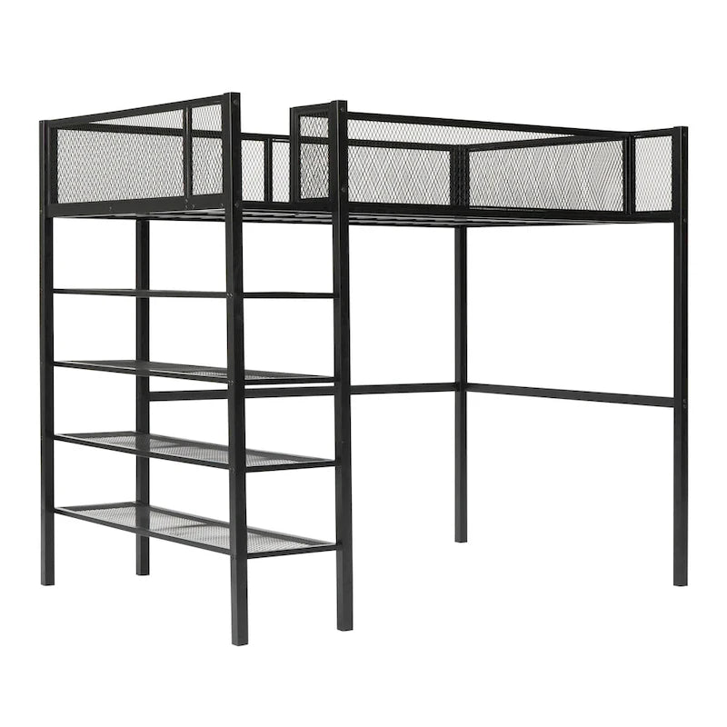 Twin Metal Loft Bed with Workstation