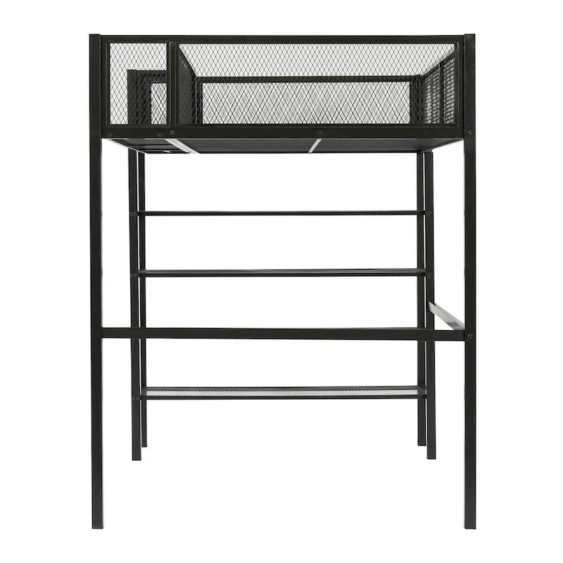 Twin Metal Loft Bed with Workstation