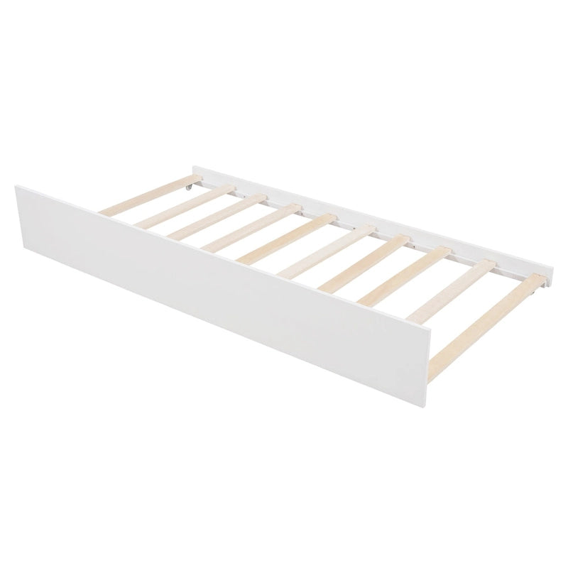 Twin Pine House Bed with Trundle, Guardrail, and Window
