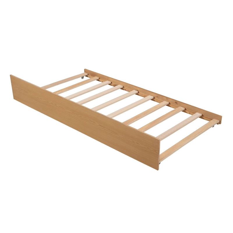 Twin Pine House Bed with Trundle, Guardrail, and Window