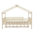 Full Pine House Bed with Twin Trundle