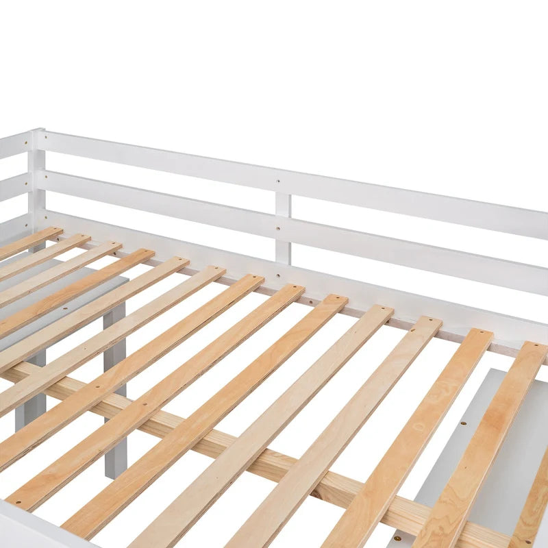 Full Pine Multifunctional Loft Bed with Movable Desk