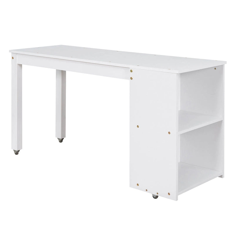 Full Pine Multifunctional Loft Bed with Movable Desk
