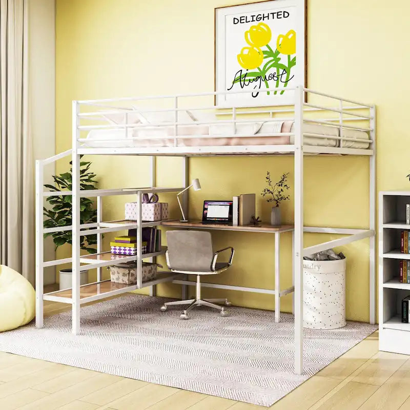 Contemporary Full Metal Loft Bed