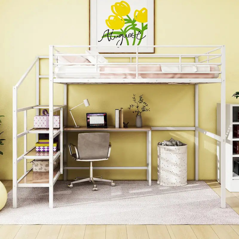 Contemporary Full Metal Loft Bed