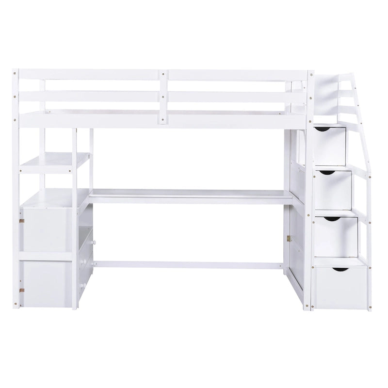 Twin Pine Loft Bed with Desk and Storage