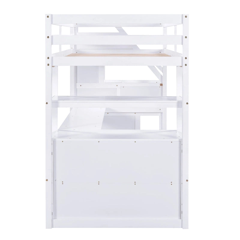 Twin Pine Loft Bed with Desk and Storage