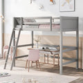 Twin Solid Wood Loft Bed with Ladder & Fence