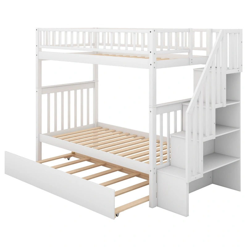 Bunk Bed with Trundle and Storage