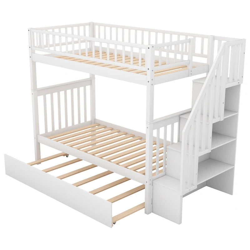 Bunk Bed with Trundle and Storage