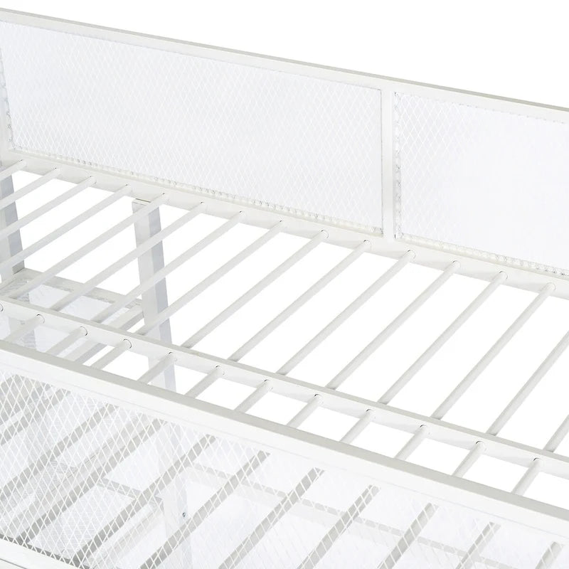 White Modern Style Twin Size Multi-functional Loft Bed with Storage